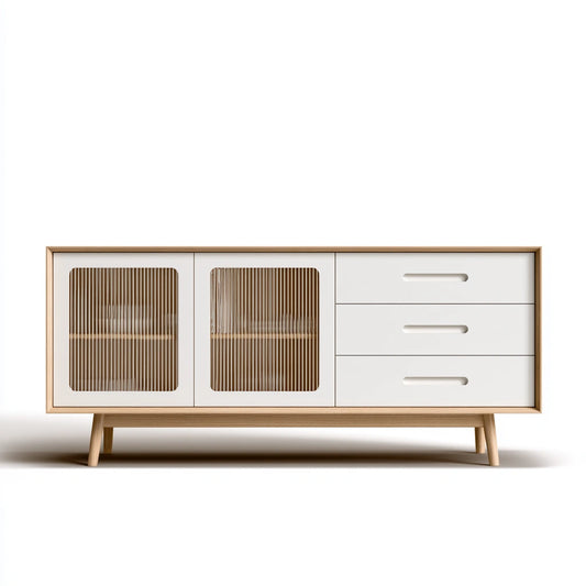 Buffet de rangement en bois, coloris brun clair