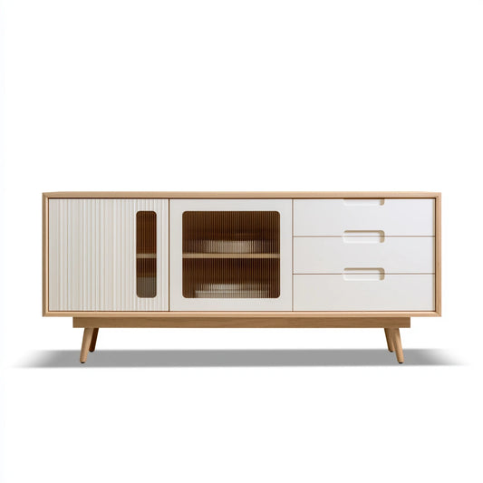 Buffet de rangement en bois, coloris brun clair