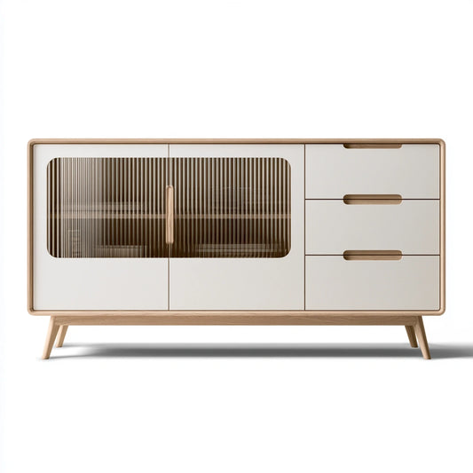 Buffet de rangement en bois, coloris brun clair