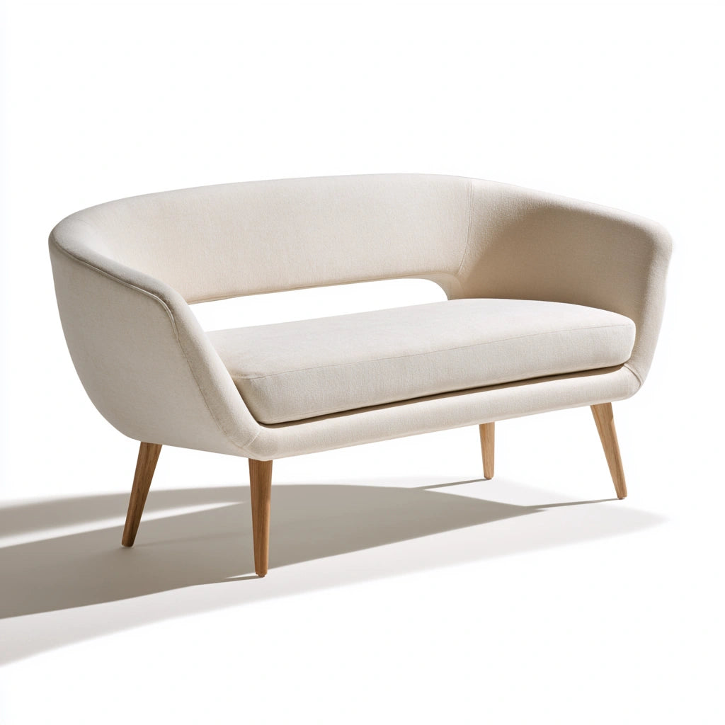 Banc décoratif aux lignes épurées, coloris gris