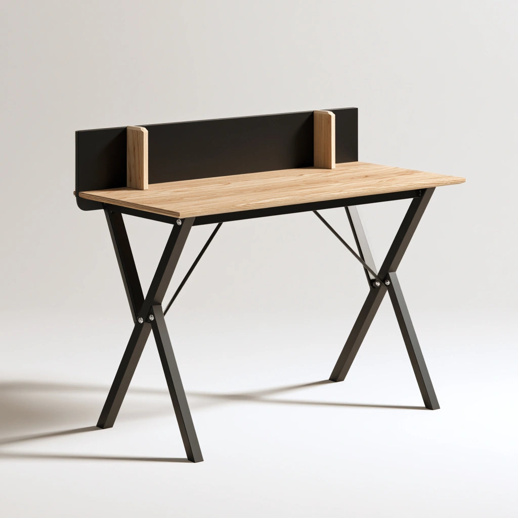 Bureau d'écriture aux lignes épurées, coloris blanc