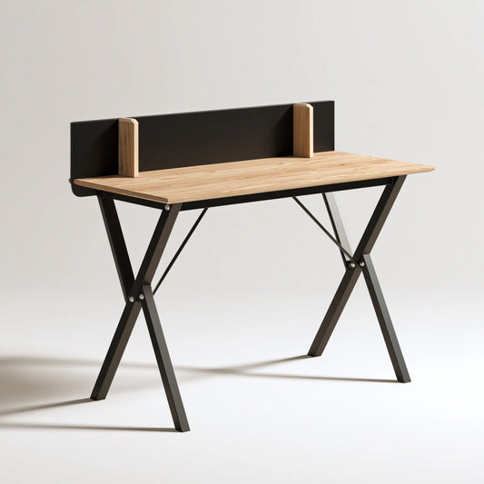 Bureau d'écriture aux lignes épurées, coloris blanc