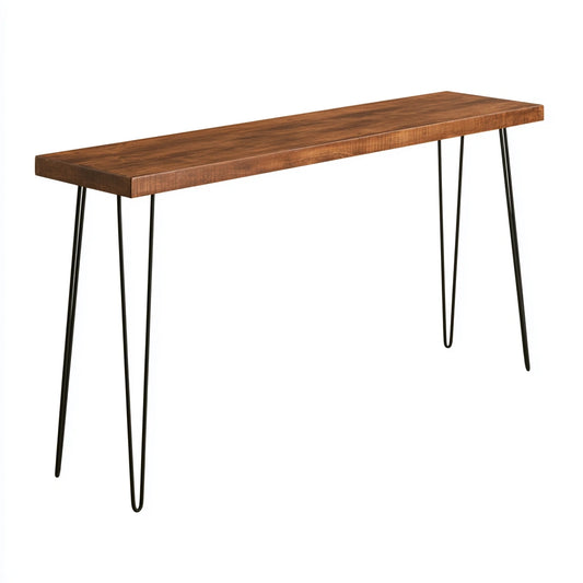 Console d'entrée en bois, coloris brun naturel
